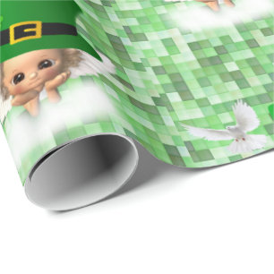 St. Patrick's Day Wrapping Paper Angel