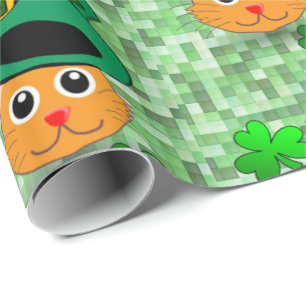 St. Patrick's Day Wrapping Paper Cat