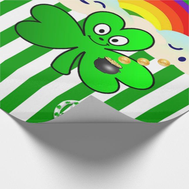 St. Patrick's Day Wrapping Paper Clover (Corner)