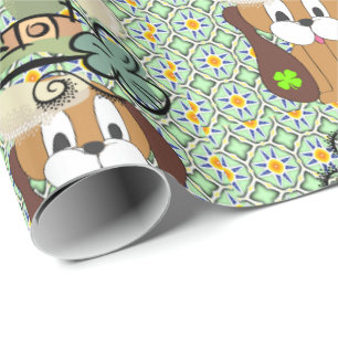 St. Patrick's Day Wrapping Paper Dog