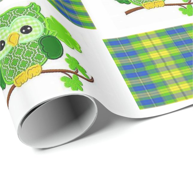 St. Patrick's Day Wrapping Paper Owl (Roll Corner)