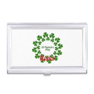 St Patrick's Day Wreath Thunder_Cove Business Card Case