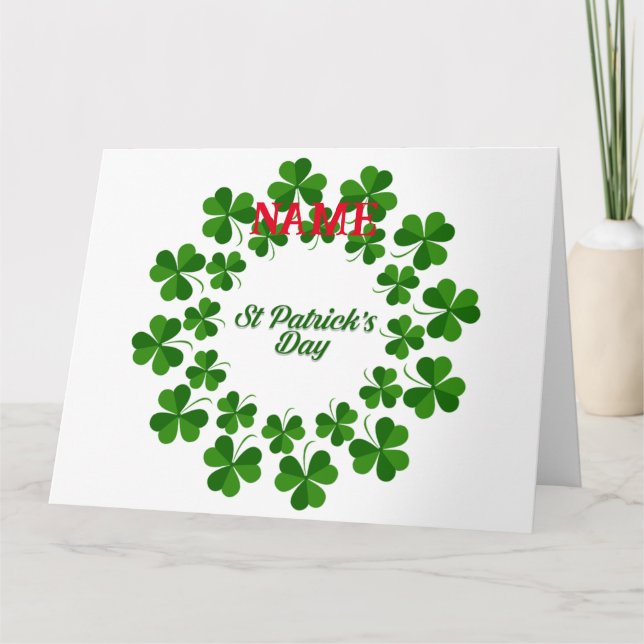 St Patrick's Day Wreath Thunder_Cove  Card (Front)