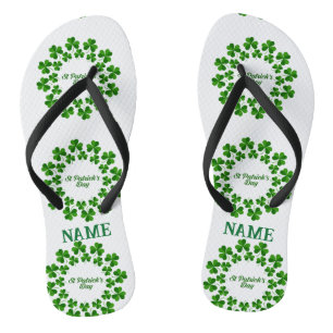 St Patrick's Day Wreath Thunder_Cove Flip Flops