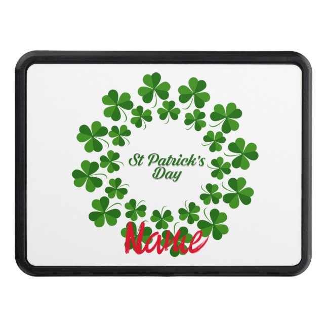 St Patrick's Day Wreath Thunder_Cove Hitch Cover (Front)