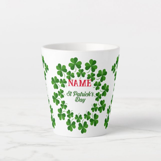 St Patrick's Day Wreath Thunder_Cove  Latte Mug (Front)