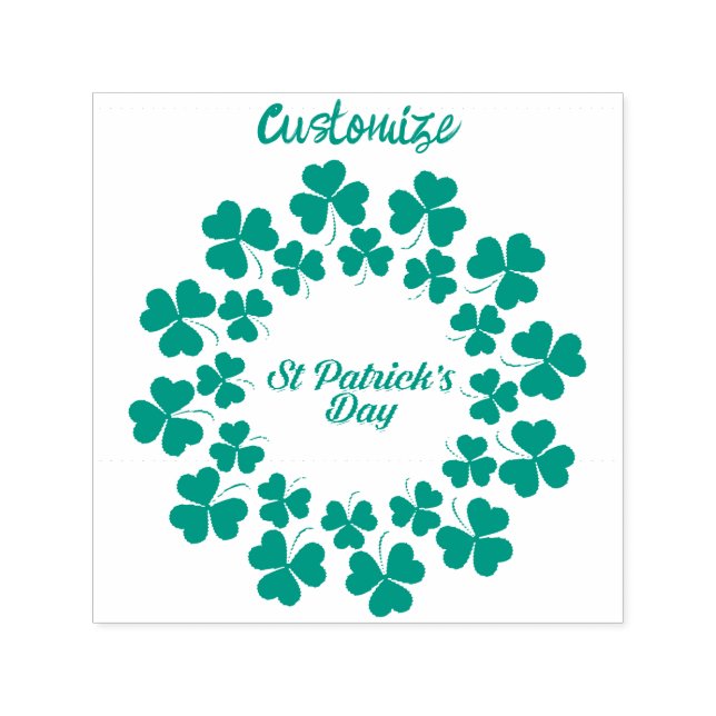 St Patrick's Day Wreath Thunder_Cove  Self-inking Stamp (Design)