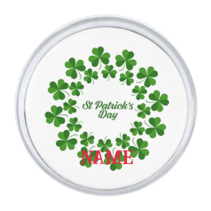 St Patrick's Day Wreath Thunder_Cove  Silver Finish Lapel Pin