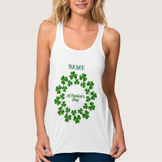 St Patrick's Day Wreath Thunder_Cove   Tank Top (Front)