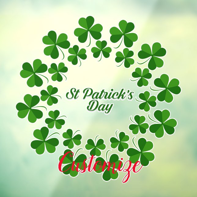 St Patrick's Day Wreath Thunder_Cove Window Cling (Sheet 3)