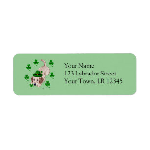 St. Patrick's Day Yellow Labrador Puppy Label