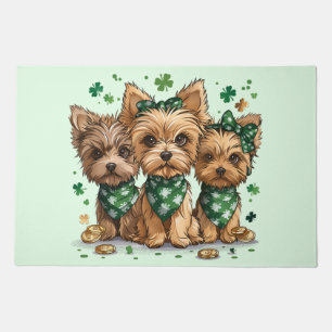 St. Patrick's Day Yorkshire Terrier Dogs Doormat