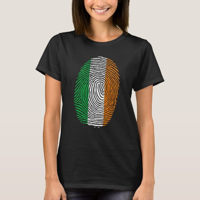 St Patricks Day Zu Saint Paddy's Flag Irish Finger T-Shirt (Front)