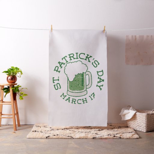 st patricks distressed green beer fabric