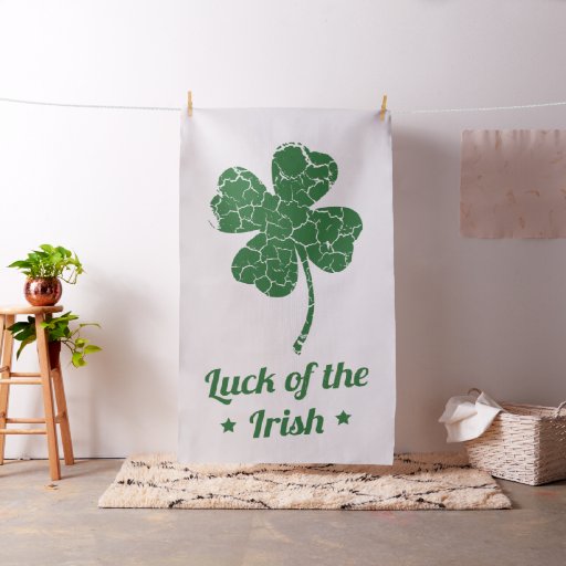 st patricks distressed lucky clover fabric