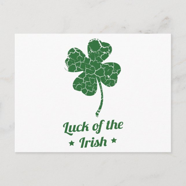 st patricks distressed lucky clover postcard (Front)