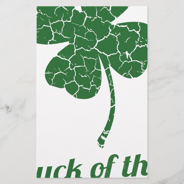st patricks distressed lucky clover stationery (Front)