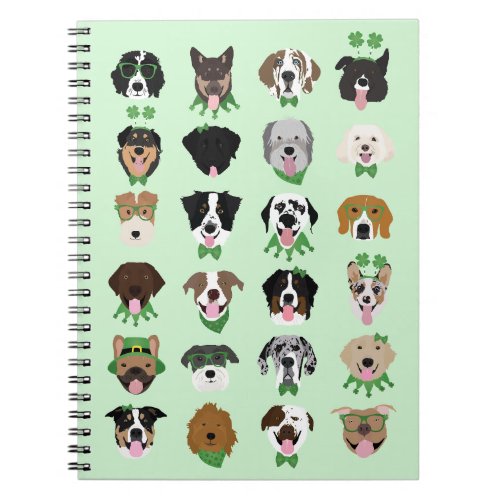 St Patricks Dog Face Pattern Notebook