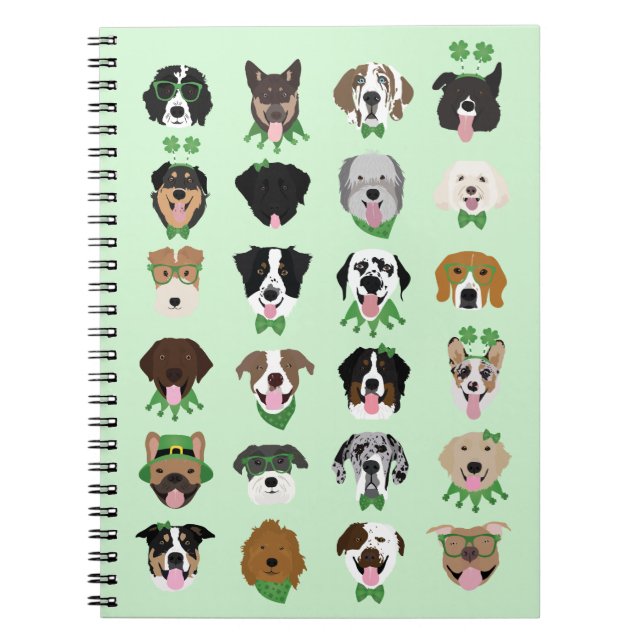 St Patricks Dog Face Pattern Notebook (Front)