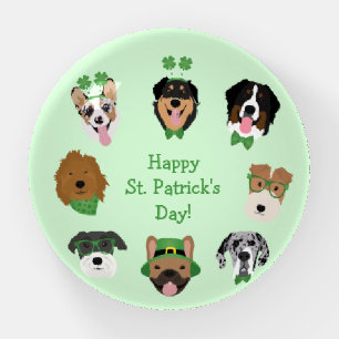 St Patricks Dog Face Pattern Paperweight