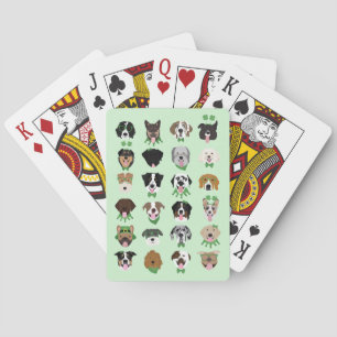 St Patricks Dog Face Pattern Poker Cards