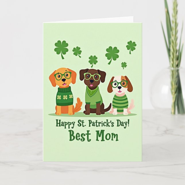 St Patricks Dogs Best Mom Card (Front)
