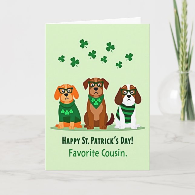 St Patricks Dogs Cousin Card (Front)
