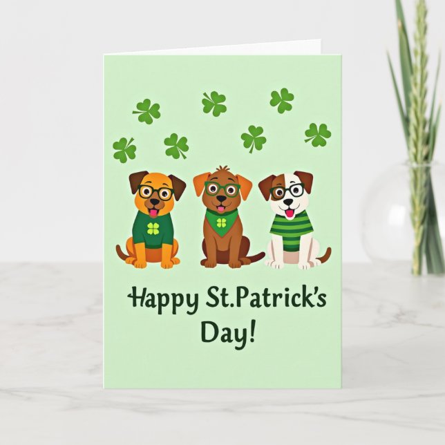 St Patricks Dogs Fun Day Card (Front)
