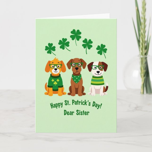 St Patricks Dogs Sister Card (Front)