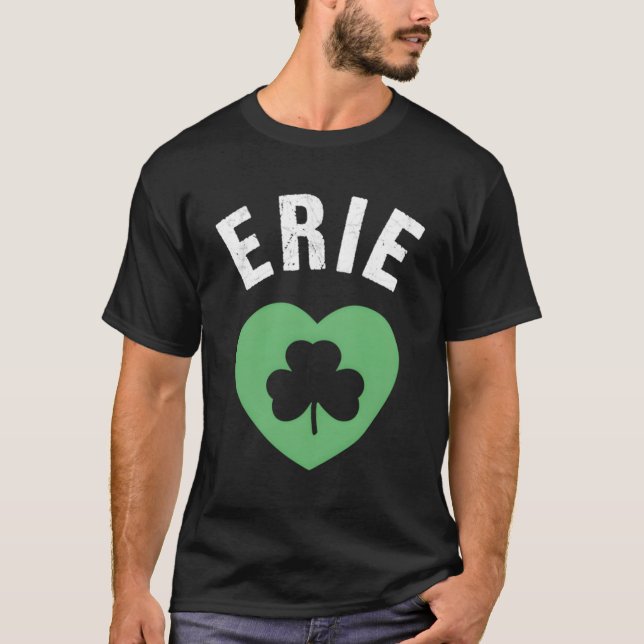 St Patricks Erie Pa Love Green Irish Saint Pattys  T-Shirt (Front)