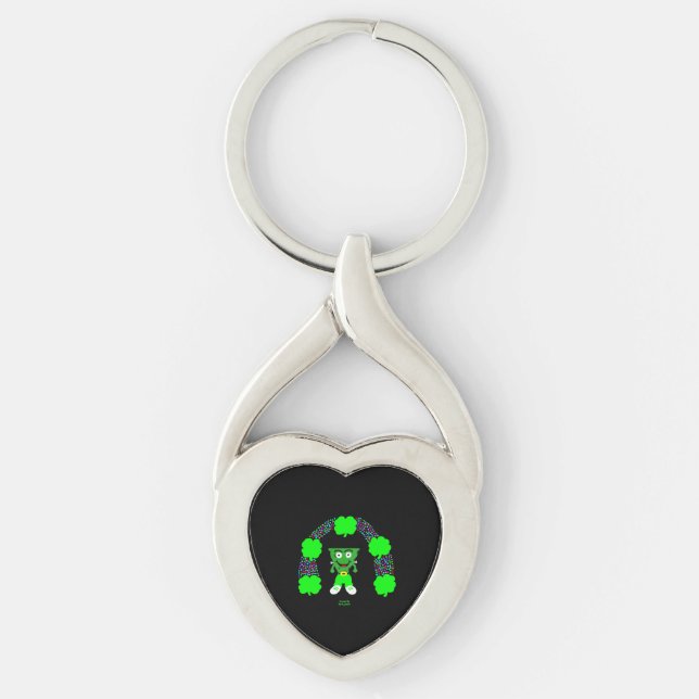 St.  Patrick's FrankenCheese Heart Keychain (Front)