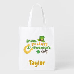 St Patricks Fun Irish Reusable Grocery Bag