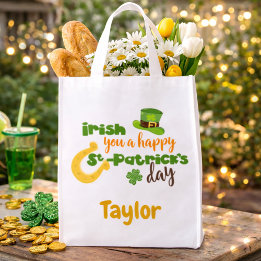 St Patricks Fun Irish Reusable Grocery Bag