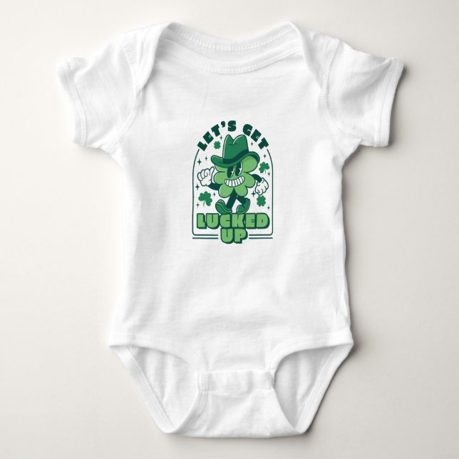 St. Patricks Funny Shamrock Let's Get Lucked Up T-Shirt (Front)