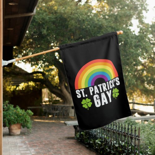 St Patricks Gay Rainbow LGBTQ Pride Irish Gifts  House Flag