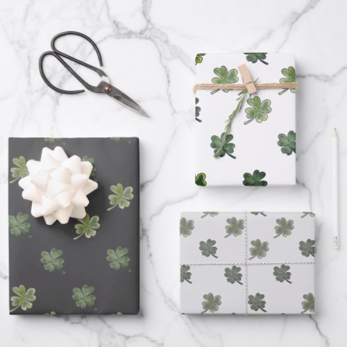 St Patricks Gift Wrapping Sheets _ set of 3