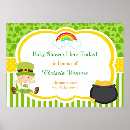 St Patricks Girl Baby Shower Poster