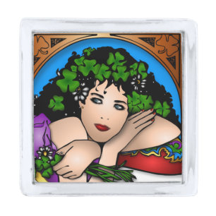 ST. PATRICK'S GIRL SILVER FINISH LAPEL PIN
