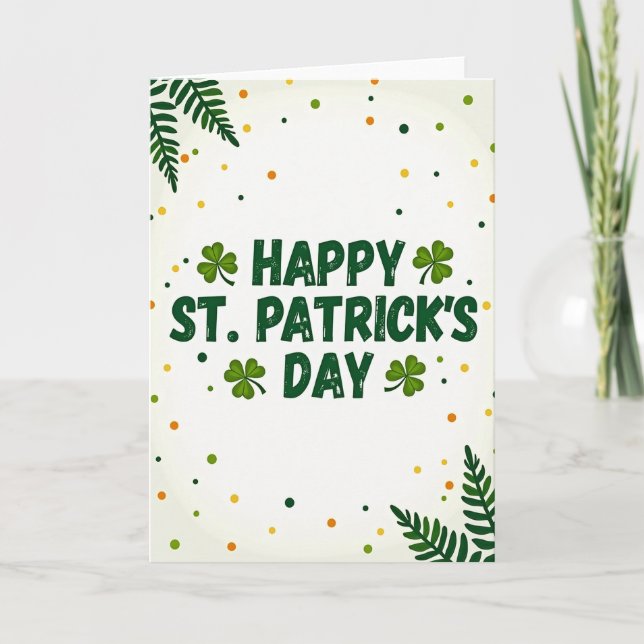 St Patricks Glitter Texture Card (Front)