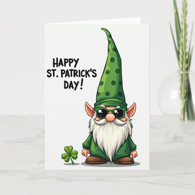 St Patricks Gnome Fun Day Card (Front)