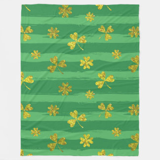 st patricks golden shamrocks blanket
