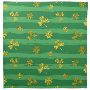 st patricks golden shamrocks cloth napkin