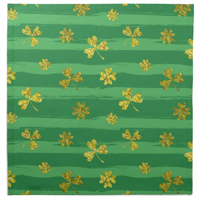 st patricks golden shamrocks cloth napkin (Front)