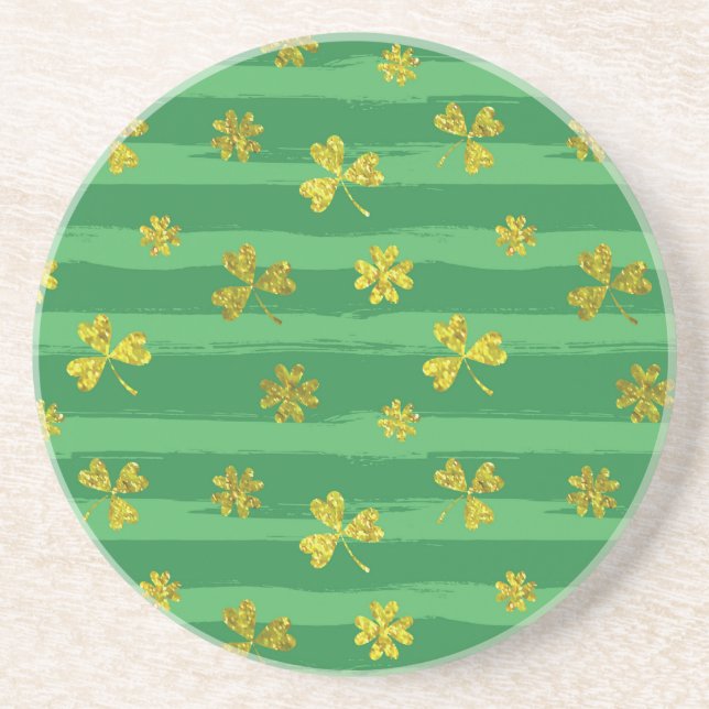 st patricks golden shamrocks coaster (Front)