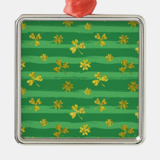 st patricks golden shamrocks metal ornament
