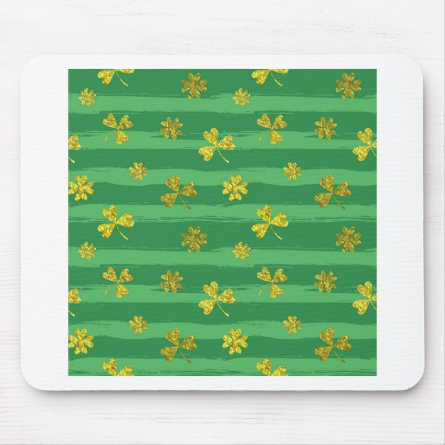 st patricks golden shamrocks mouse pad (Front)