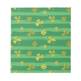 st patricks golden shamrocks notepad