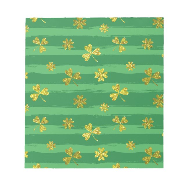 st patricks golden shamrocks notepad (Front)