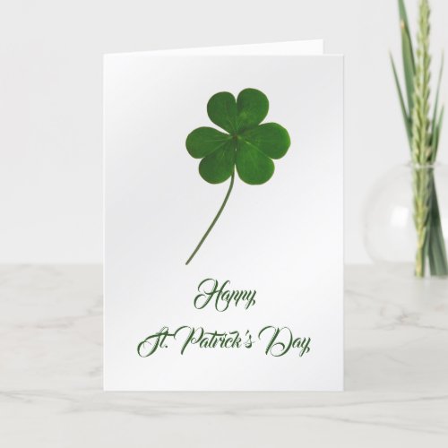 St Patricks Green Clover Holiday Card
