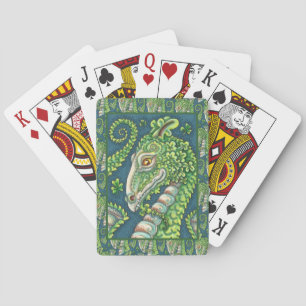 ST. PATRICK'S GREEN SHAMROCK DRAGON, IRISH FANTASY POKER CARDS